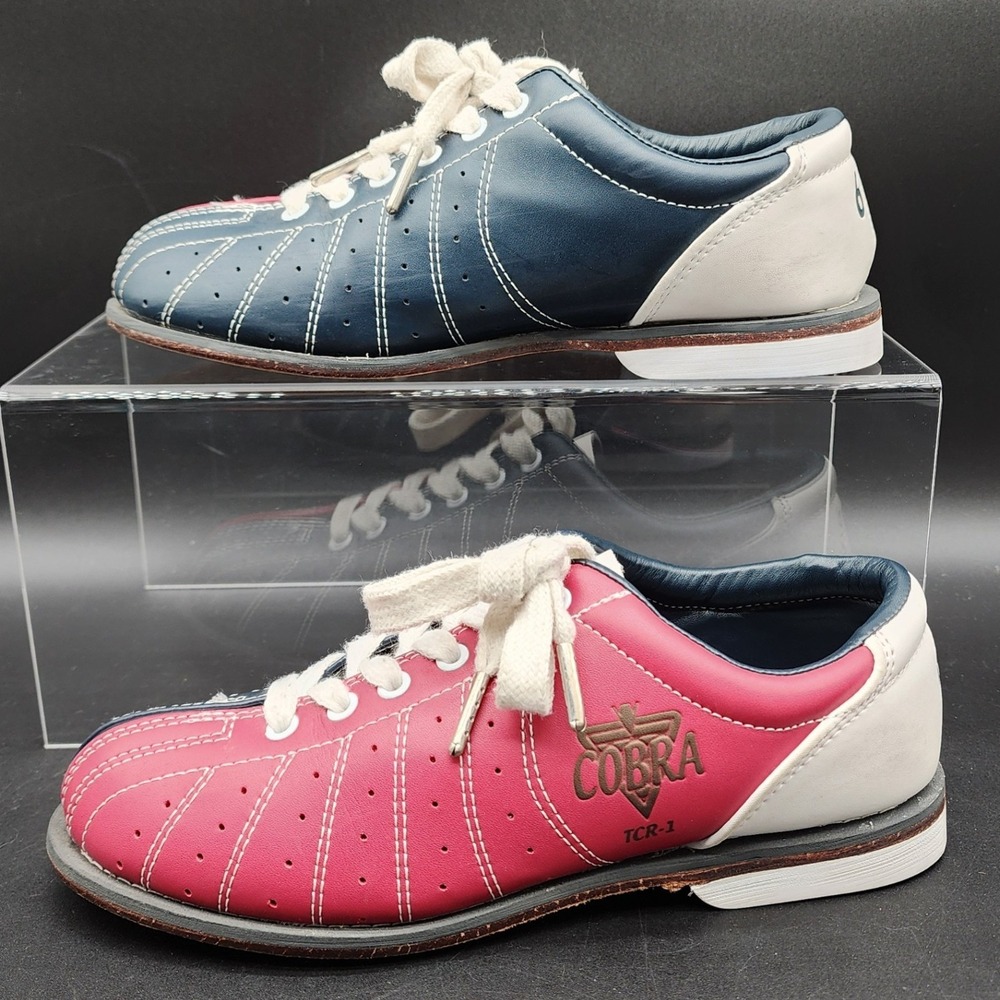 Cobra 7.5 Red Blue White Bowling Shoes TCR-1 Vintage Retro Rockabilly Kitsch 50s